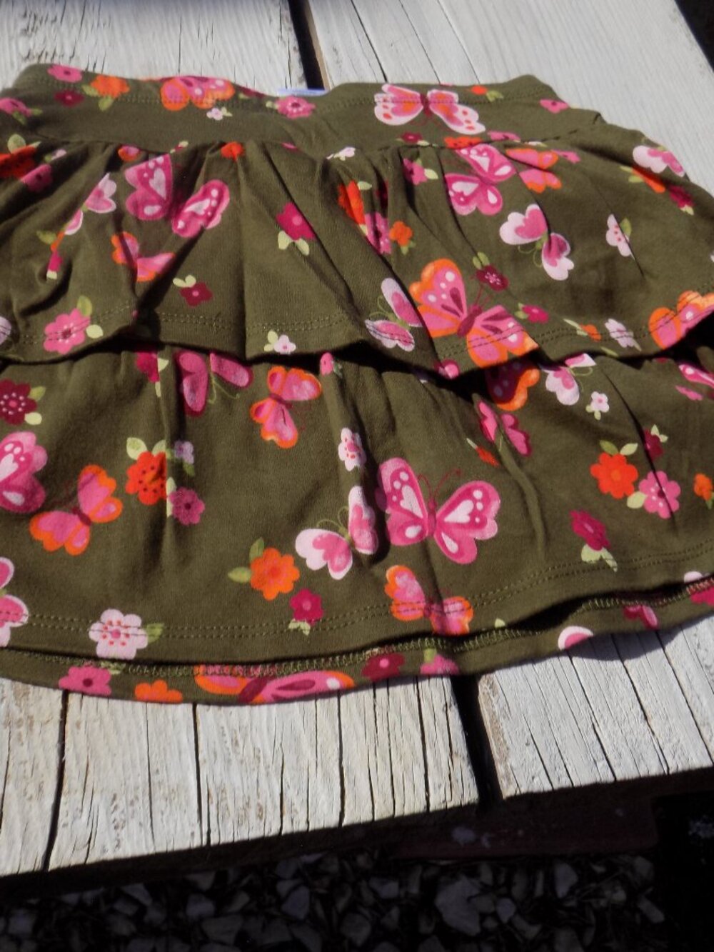 Gymboree Skort NWT Green w Pink Flowers and Butterflies